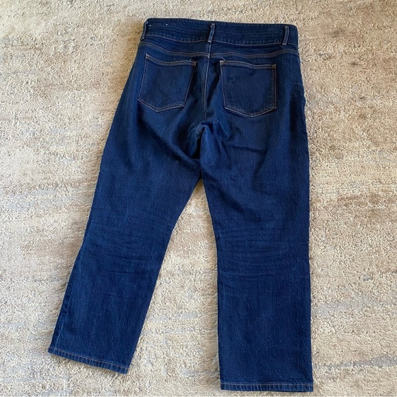 Ann Taylor The Straight Crop Dark Wash High Rise Waist Jeans: 12 - Picture 8 of 9